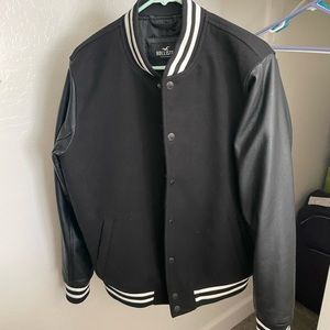 Hollister Black Letterman Style Jacket Mens Medium